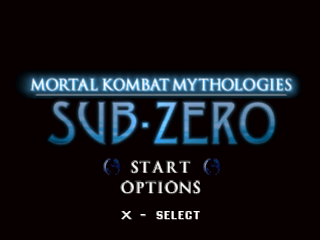 Mortal Kombat Mythologies: Sub-Zero title screen for Playstation